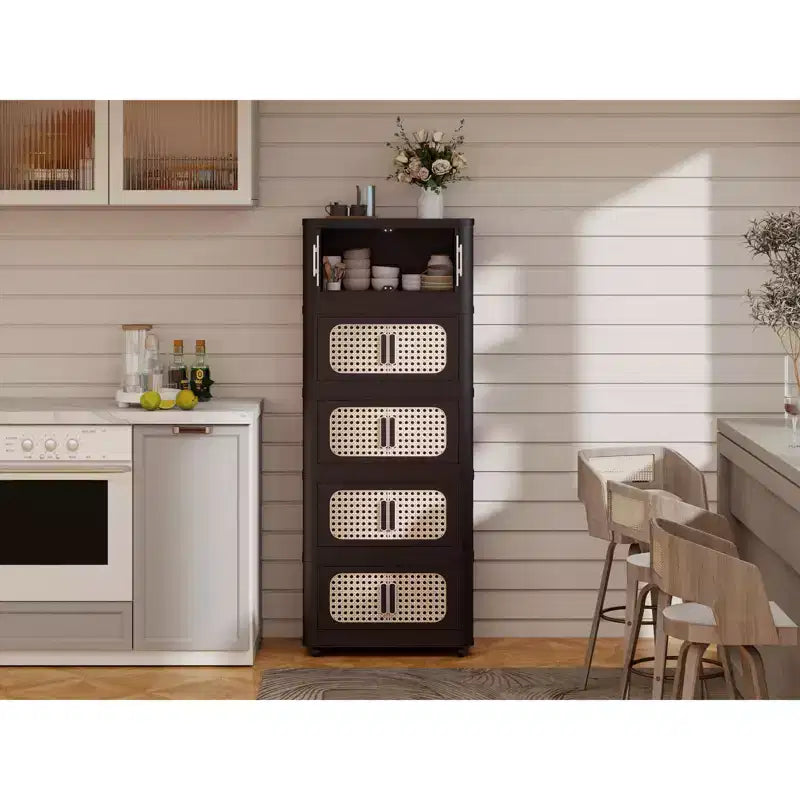 Armoire de rangement pliante en plastique à 4 niveaux et 20 côtés avec aimants