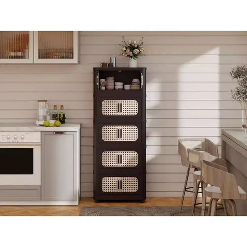 Armoire de rangement pliante en plastique à 4 niveaux et 20 côtés avec aimants