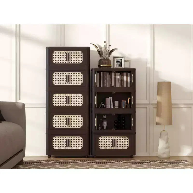 Armoire de rangement pliante en plastique à 4 niveaux et 20 côtés avec aimants