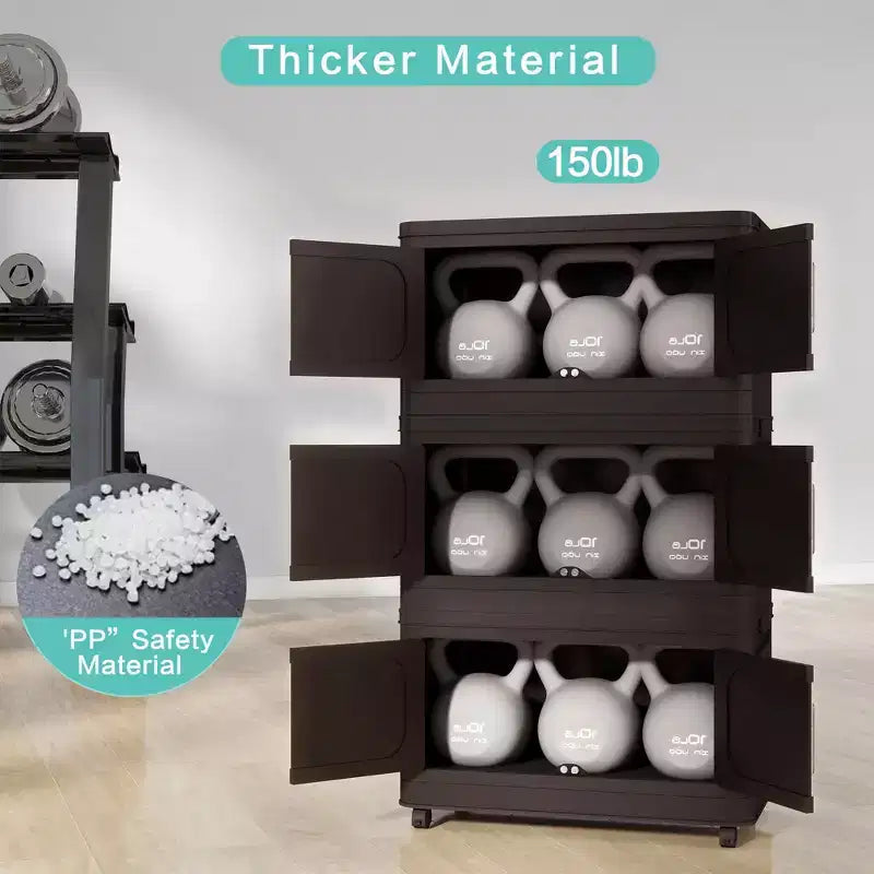 Armoire de rangement pliante en plastique à 4 niveaux et 20 côtés avec aimants
