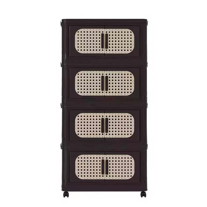 Armoire de rangement pliante en plastique à 4 niveaux et 20 côtés avec aimants