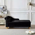 MAYEERTY Modern Upholstered Chaise Sofa with Storage Upholstered Velvet for Living Room Bedroom Black