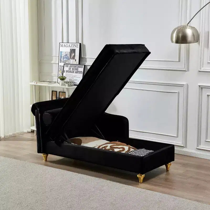 Chaise longue rembourrée moderne avec rangement