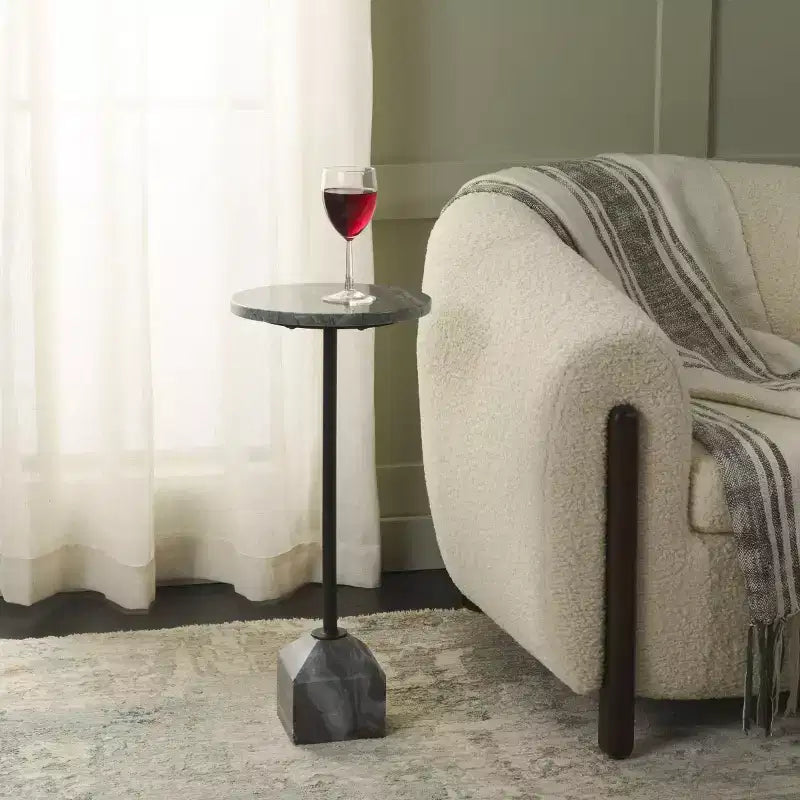 Table d'appoint - - Marbre gris/Noir