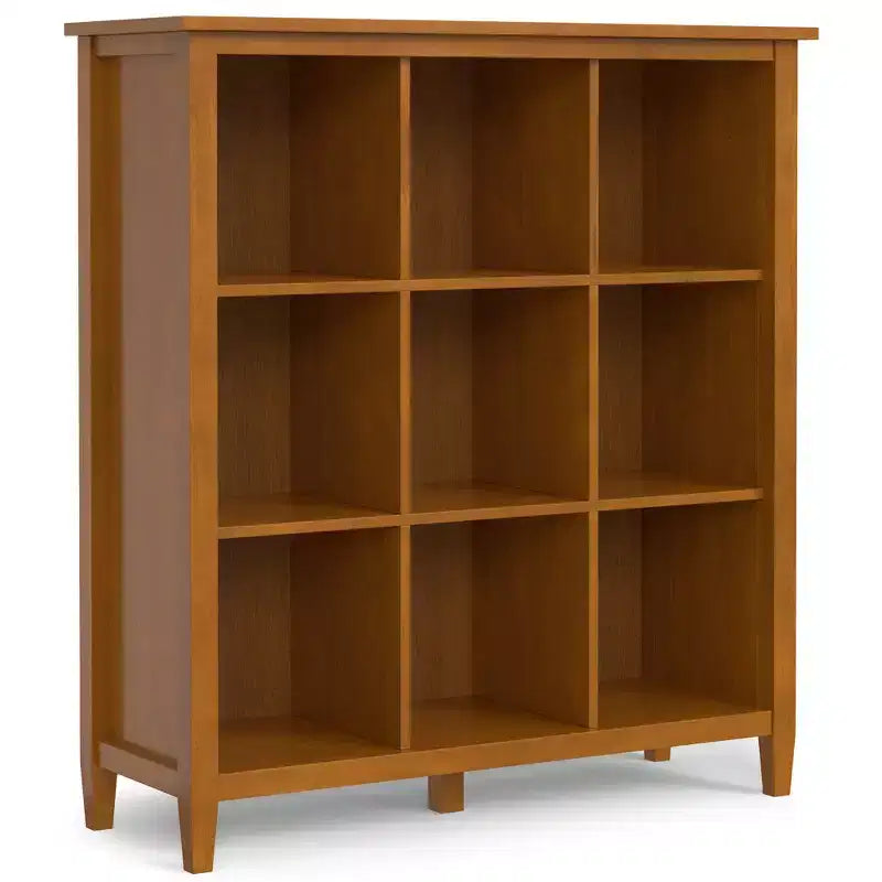 Norfolk SOLID WOOD 48 inch x 44 inch Transitional 9 Cube Storage in Light Golden Brown