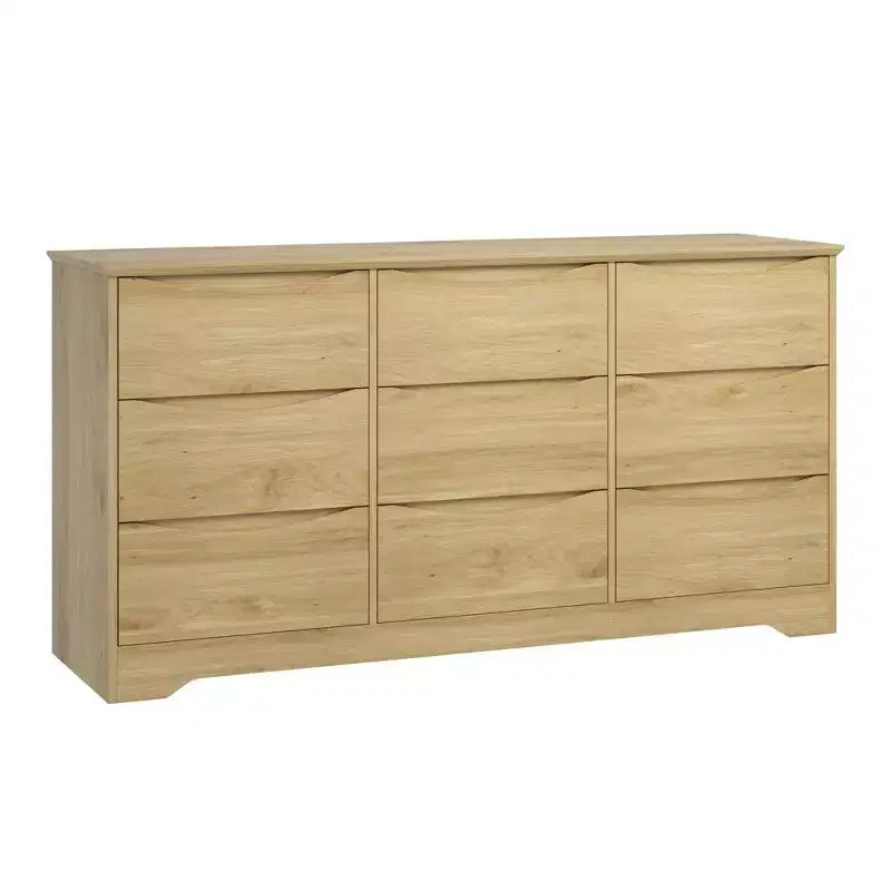 Commode de chambre à 9 tiroirs de 59 po de large avec motif ondulé