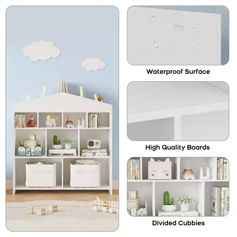 Étagère à livres et de rangement pour jouets pour enfants, Organisateur d'étagère à jouets
