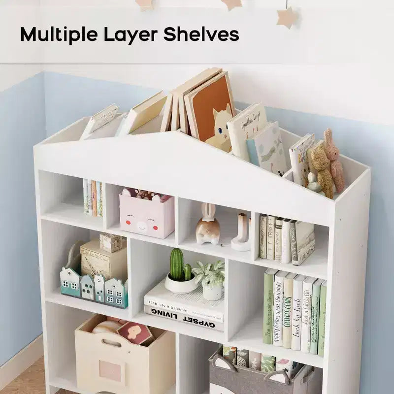Étagère à livres et de rangement pour jouets pour enfants, Organisateur d'étagère à jouets