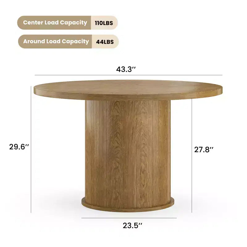 Table à manger ronde pour quatre personnes, Design circulaire contemporain