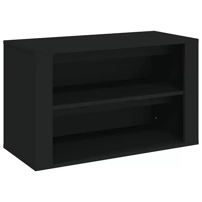 vidaXL Shoe Rack Black Engineered Wood 29.5x13.8x17.7 in Shoe Rack