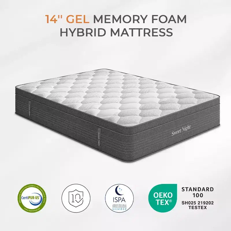 Matelas hybrides en mousse à mémoire de forme mi-fermes