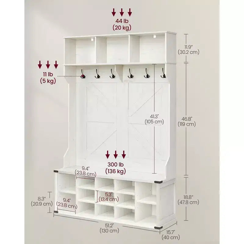 Meuble d'entrée avec banc et rangement à chaussures